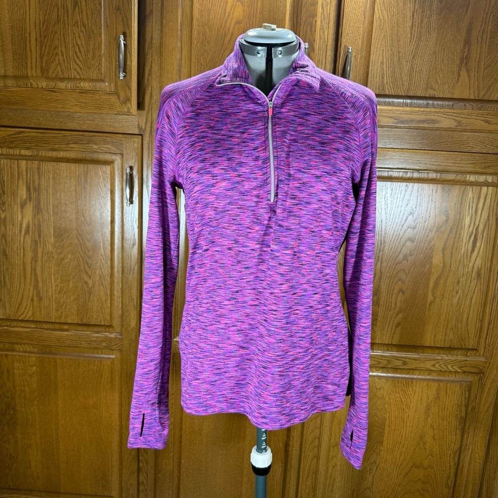 Athleta Women's Pink and Purple Quarter-Zip Sweatshirt Women’s Medium‎